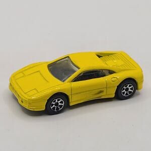 Vintage 1995 Hot Wheels Yellow Ferrari 355 1/64 Diecast 5 Spokes